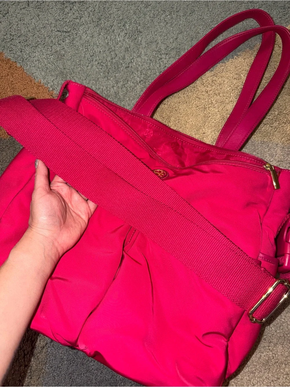 Tory Burch Dena Pink Nylon Diaper Bag